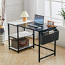 Premium Wooden Office Desk with Storage Shelf and Fabric Pouch Living and Home Hessian 