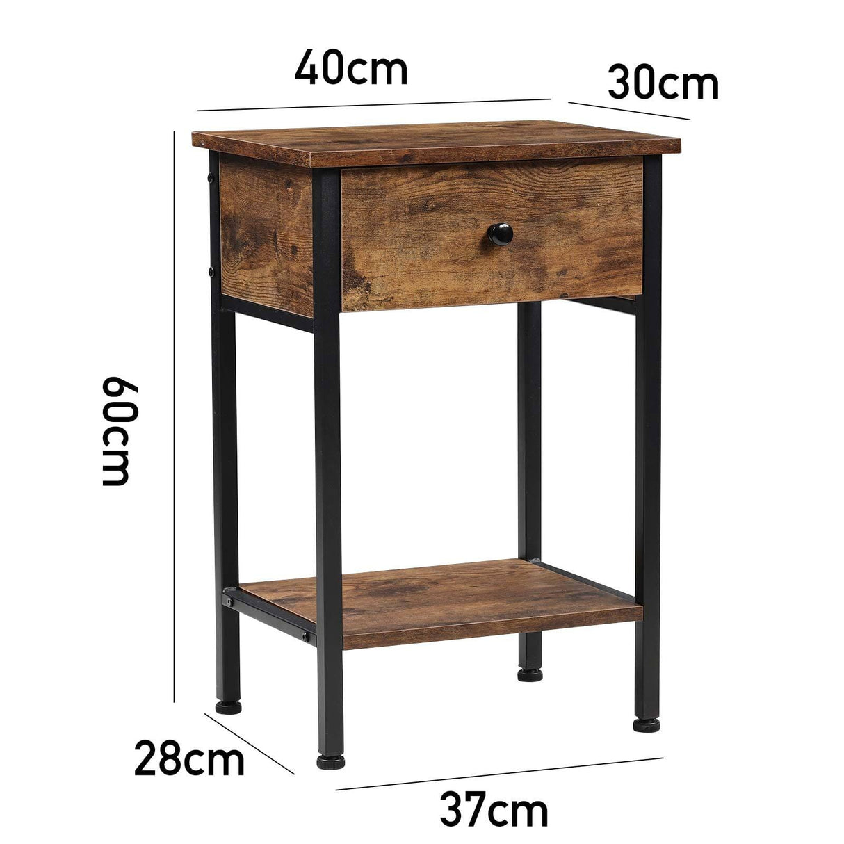 Industrial Side Table with Drawer for Living Room Living and Home 