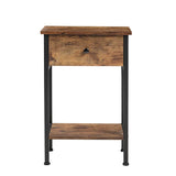 H&O Direct Industrial Side Table with Drawer for Living Room Living and Home 