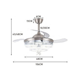 3 Light Changing Acrylic Ceiling Fan for Bedroom Living Room Ceiling Fans Living and Home 