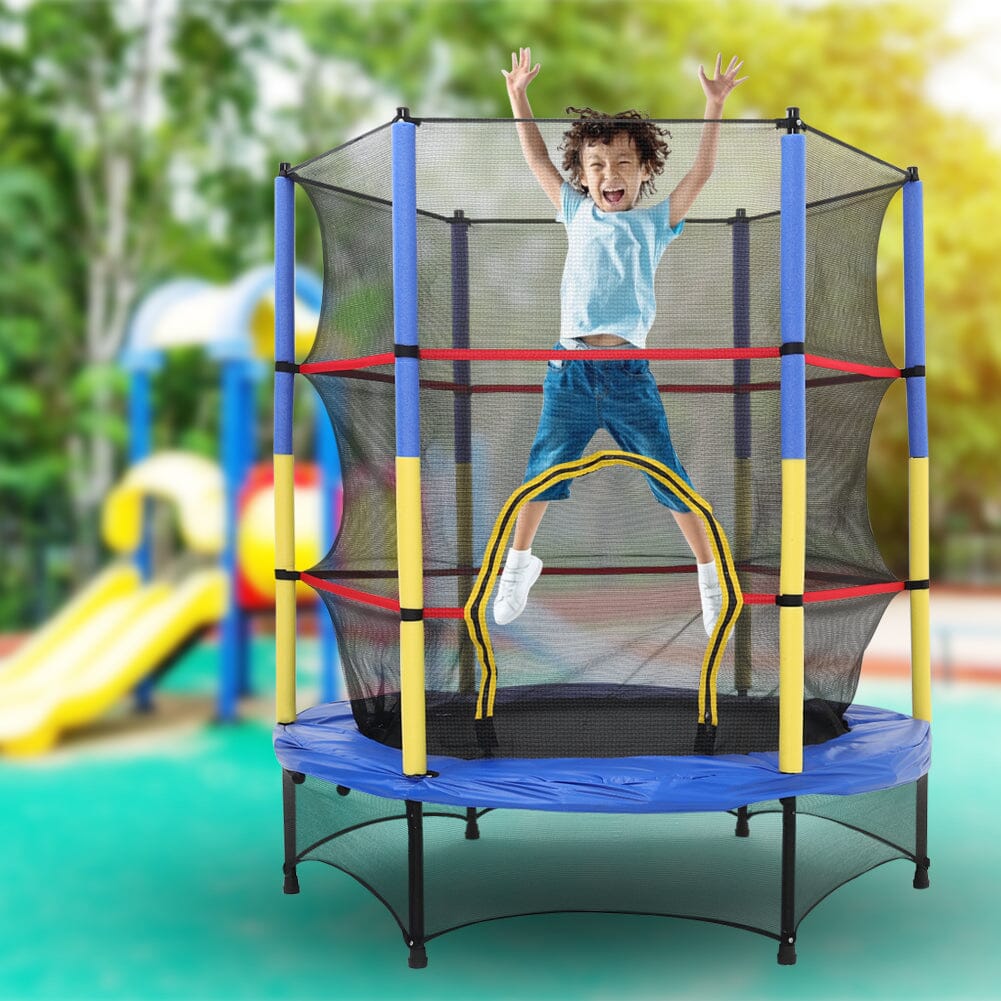 4.5FT Kids Mini Trampoline with Safety Enclosure Trampolines Living and Home 