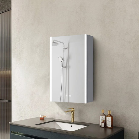 Mordern Frameless 1 Door LED Mirror Cabitnet Bathroom Mirror Cabinets Living and Home 