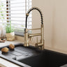 Stainless Steel Kitchen Faucet with Pull Down Spring Spout and Pot Filler Kitchen Taps Living and Home Brushed Gold 