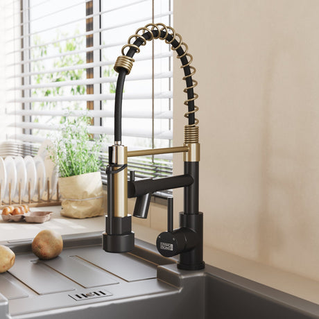 Kitchen Faucet with Pull Down Spring Spout and Pot Filler Kitchen Taps Living and Home 