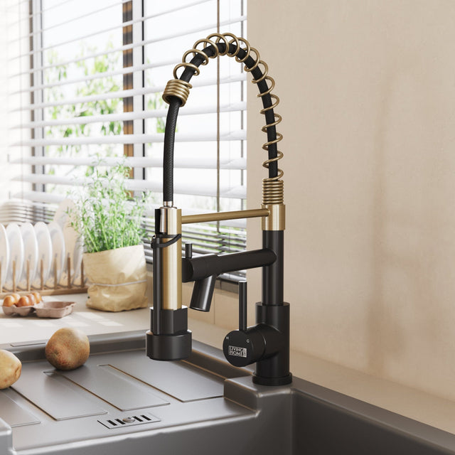 Kitchen Faucet with Pull Down Spring Spout and Pot Filler Kitchen Taps Living and Home 