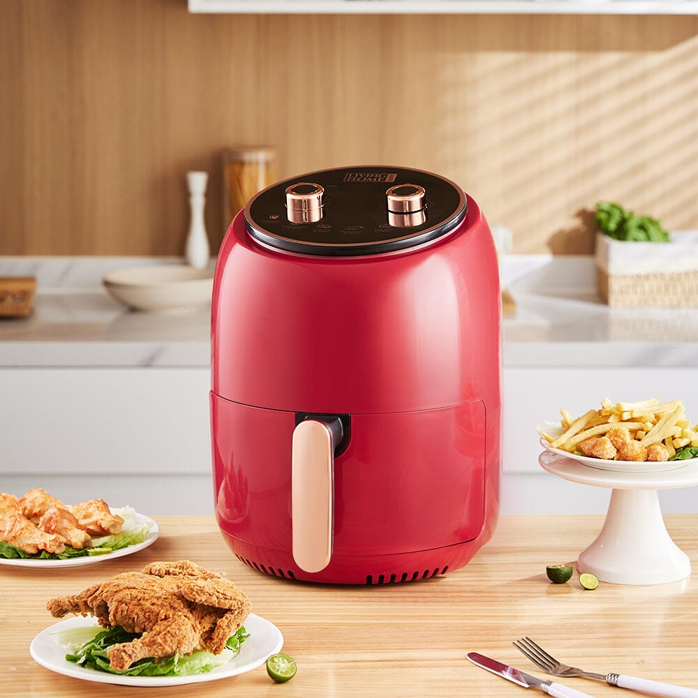 5.5L/8L Knob Air Fryer Black/Red/Green Air Fryers Living and Home 