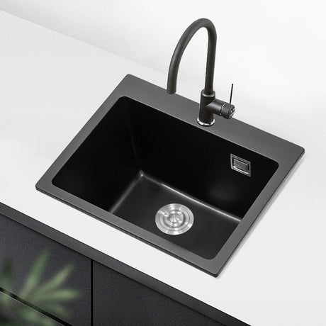 Quartz Undermount Kitchen Sink Single Bowl Living and Home 55cm W x 49cm D x 21cm H 