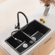 Black High-quality Equal Double Bowl Undermount Kitchen Sink Kitchen Sinks Living and Home 