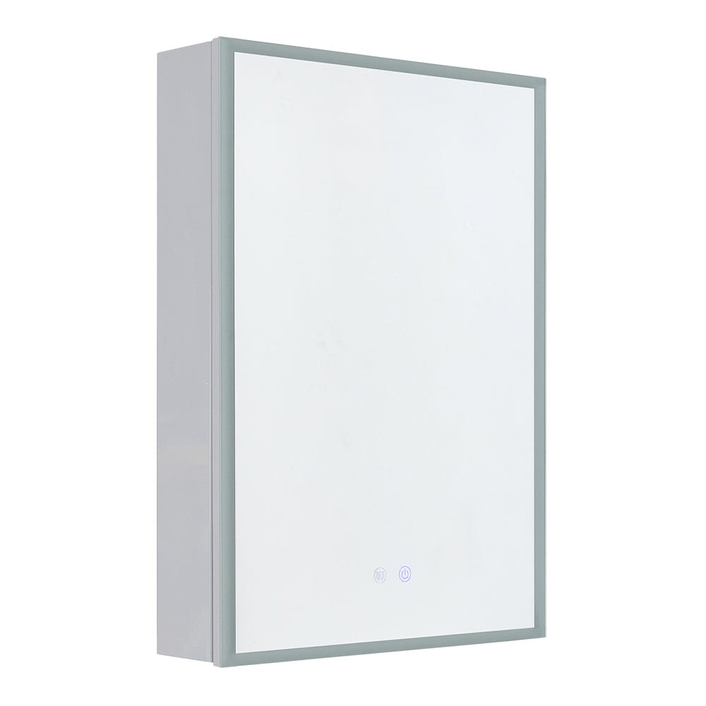 Surface Mount Frameless Single Door LED Mirror Cabinet Bathroom Mirror Cabinets Living and Home 