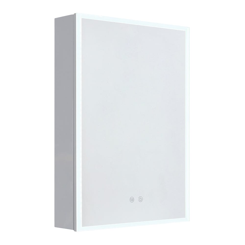 Surface Mount Frameless Single Door LED Mirror Cabinet Bathroom Mirror Cabinets Living and Home 