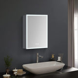 Surface Mount Frameless Single Door LED Mirror Cabinet Bathroom Mirror Cabinets Living and Home 