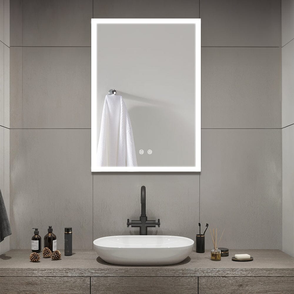 Surface Mount Frameless Single Door LED Mirror Cabinet Bathroom Mirror Cabinets Living and Home 