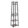 H&O Direct Industrial Style Clothing Rack with 4 Tiers of Shelves Living and Home 