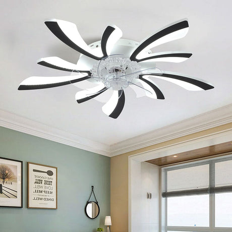 78cm Dia. Acrylic Creative Ceiling Fan with LED Lights Ceiling Fans Living and Home Black 