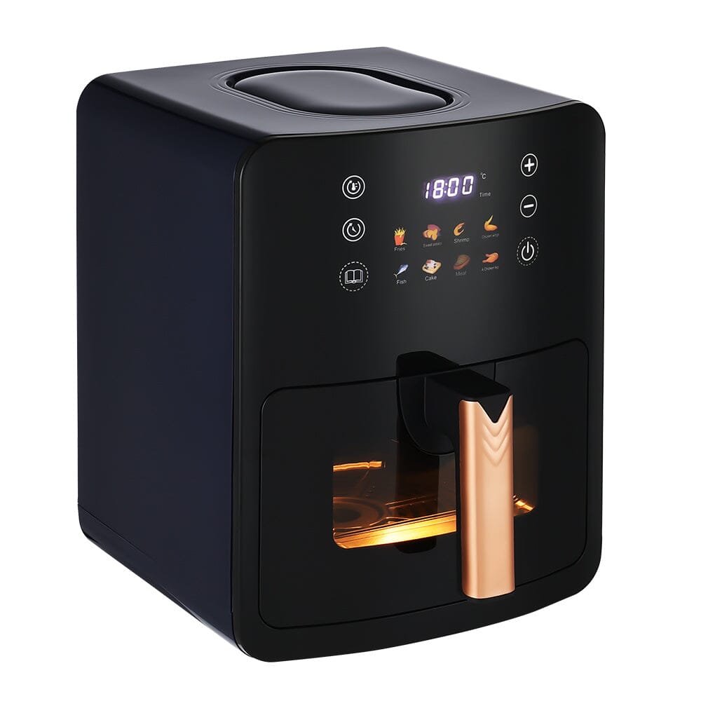 5L Blue and Black Digital Air Fryer with Visual Window Air Fryers Living and Home 