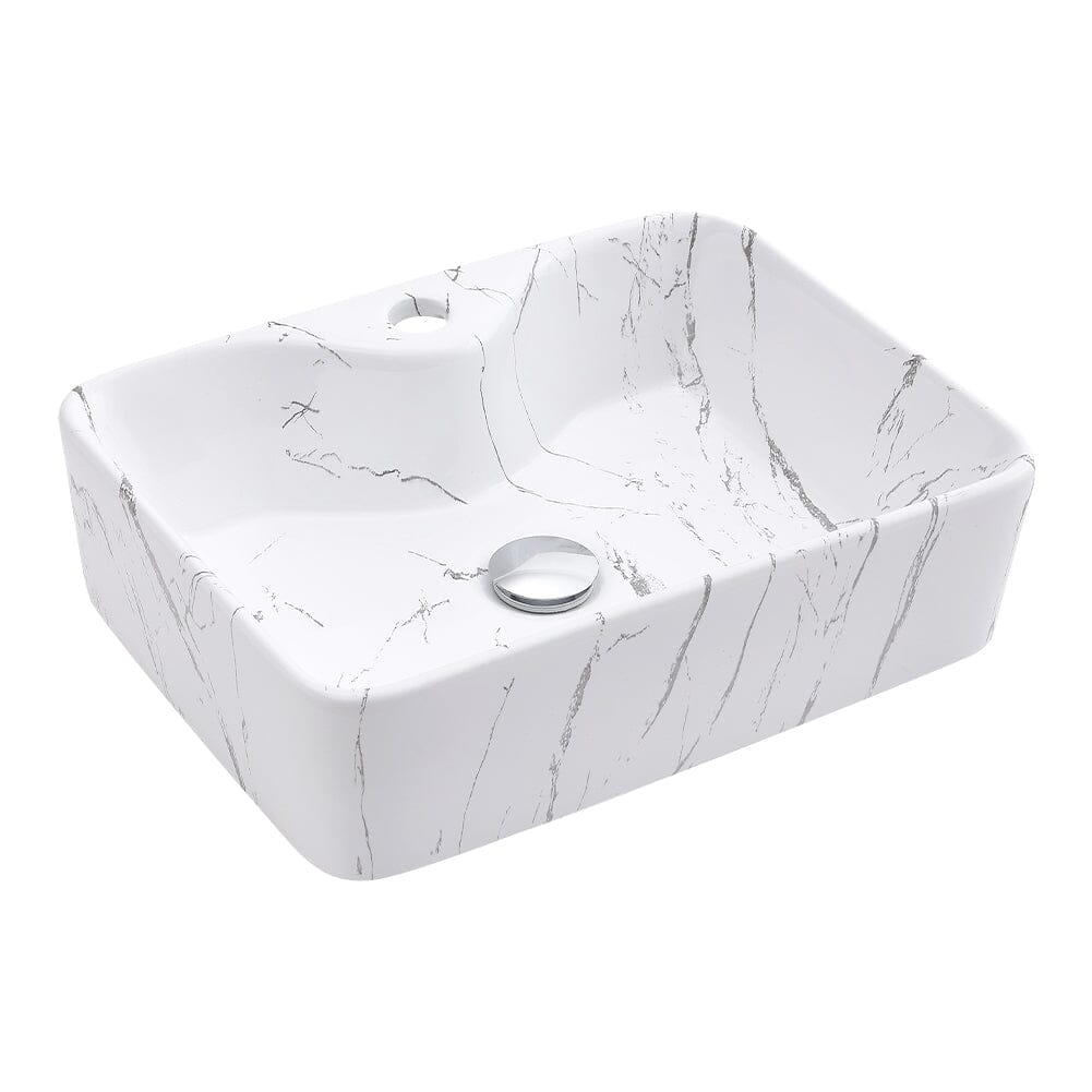 48cm W x 37cm D Rectangular Marble Vessle Sink Bathroom Sinks Living and Home 