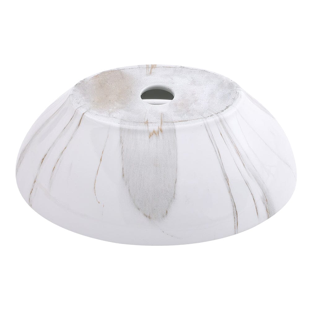 41.5cm W x 13.5cm D White Oval Marble Vessel Bathroom Sink Bathroom Sinks Living and Home 