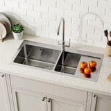 Stainless Steel Inset Kitchen Sink, Double Bowl Drainer Overflow Living and Home 