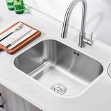 304 Stainless Steel Brushed Finish Square Stretch Sink Living and Home 