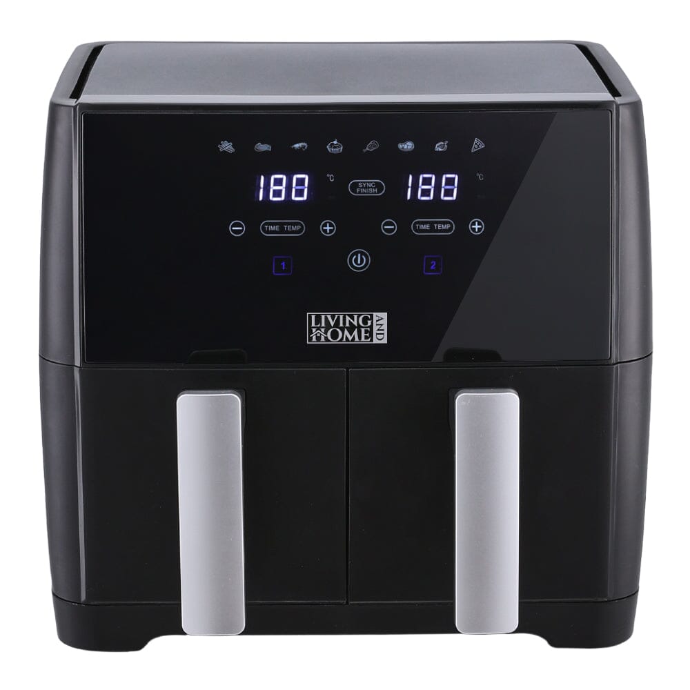 8L Black Touch Screen Air Fryer with Dual Basket Air Fryers Living and Home 