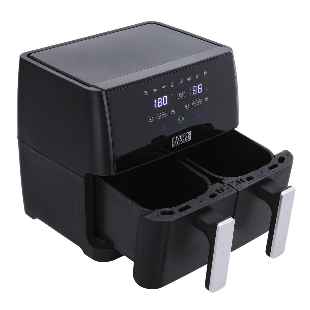 8L Black Touch Screen Air Fryer with Dual Basket – Living and Home