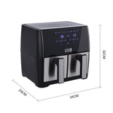 8L Black Touch Screen Air Fryer with Dual Basket Air Fryers Living and Home 