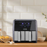 8L Black Touch Screen Air Fryer with Dual Basket Air Fryers Living and Home 