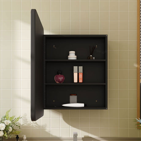 Surface Mount Rectangular Bathroom Storage Mirror Cabinet with Round Corner, DM0919 Living and Home 