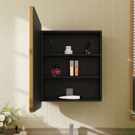 Surface Mount Rectangular Bathroom Storage Mirror Cabinet with Round Corner, DM0921 Living and Home 