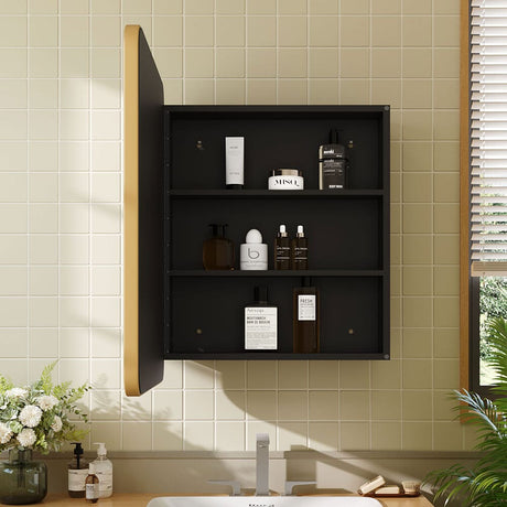 Surface Mount Rectangular Bathroom Storage Mirror Cabinet with Round Corner, DM0922 Living and Home 