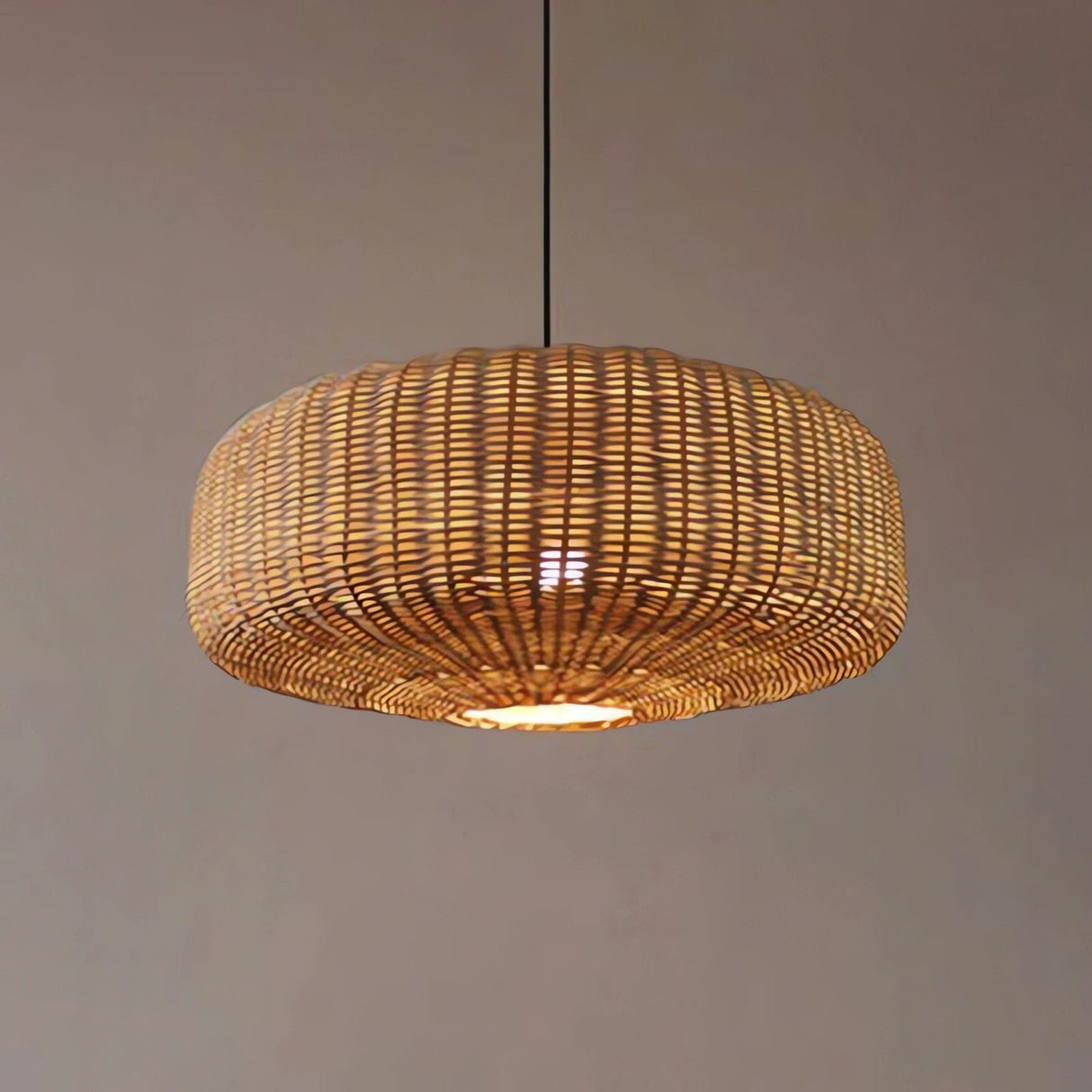 Lightsin Handwoven Rattan Pendant Light Rustic Charm with Elegant Touch Lightsin™ 