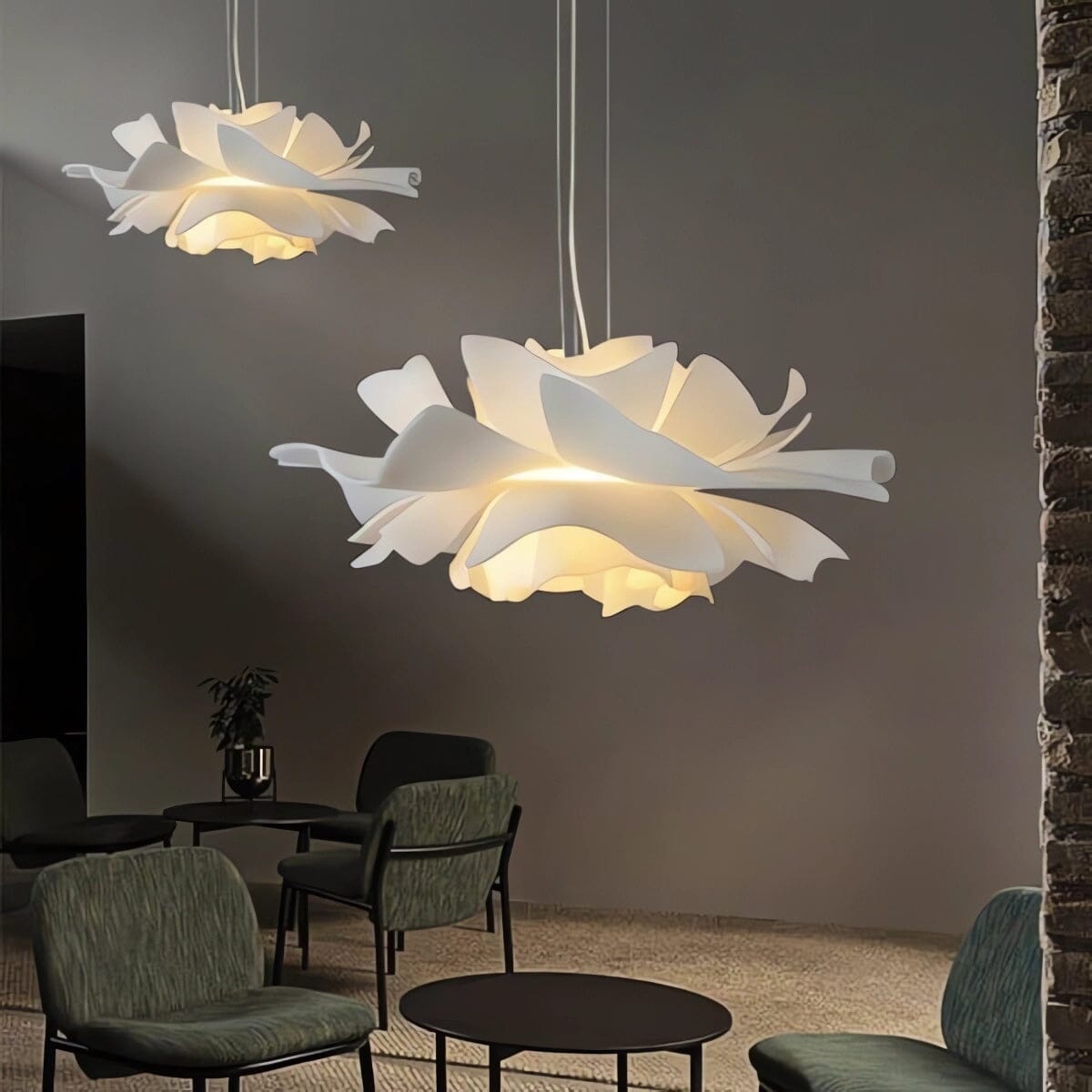 Lightsin Refined White Acrylic Flower Pendant Light Lightsin 