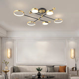 Lightsin Sleek Modern Brass and Black Circular LED Ceiling Light Lightsin 