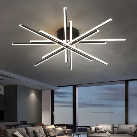 Lightsin Elegant Black Crossed Line Modern Flush Mount Ceiling Light Lightsin 