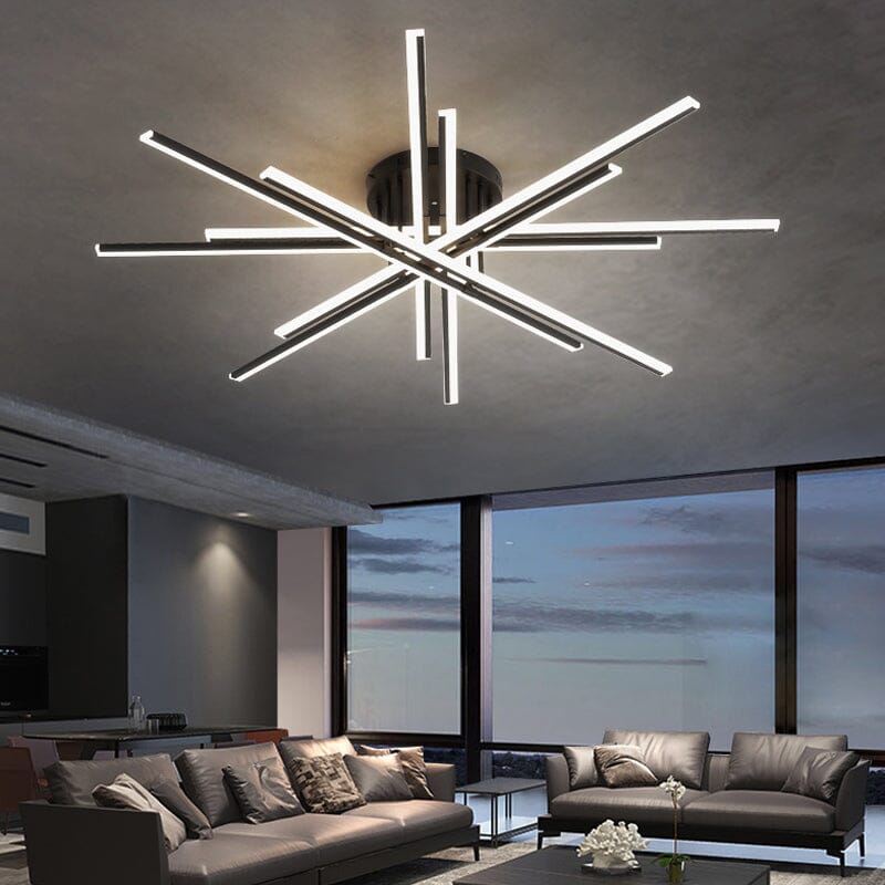 Lightsin Elegant Black Crossed Line Modern Flush Mount Ceiling Light Lightsin 