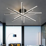 Lightsin Elegant Black Crossed Line Modern Flush Mount Ceiling Light Lightsin 