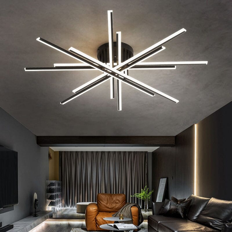 Lightsin Elegant Black Crossed Line Modern Flush Mount Ceiling Light Lightsin 