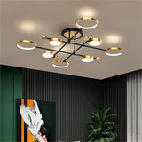 Lightsin Sleek Modern Brass and Black Circular LED Ceiling Light Lightsin 