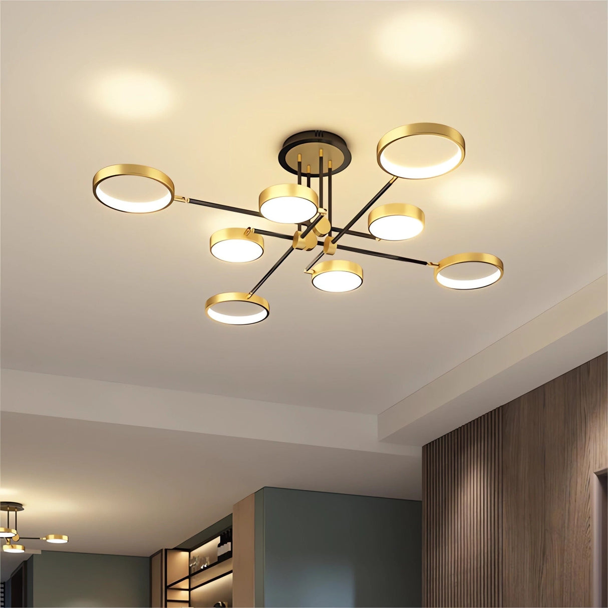 Lightsin Sleek Modern Brass and Black Circular LED Ceiling Light Lightsin 