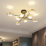 Lightsin Sleek Modern Brass and Black Circular LED Ceiling Light Lightsin 