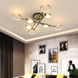 Lightsin Sleek Modern Brass and Black Circular LED Ceiling Light Lightsin 