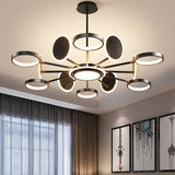 Lightsin Modern LED Ceiling Light Metal Circular Design Lightsin Black 