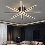 Lightsin Elegant Black Crossed Line Modern Flush Mount Ceiling Light Lightsin UK 