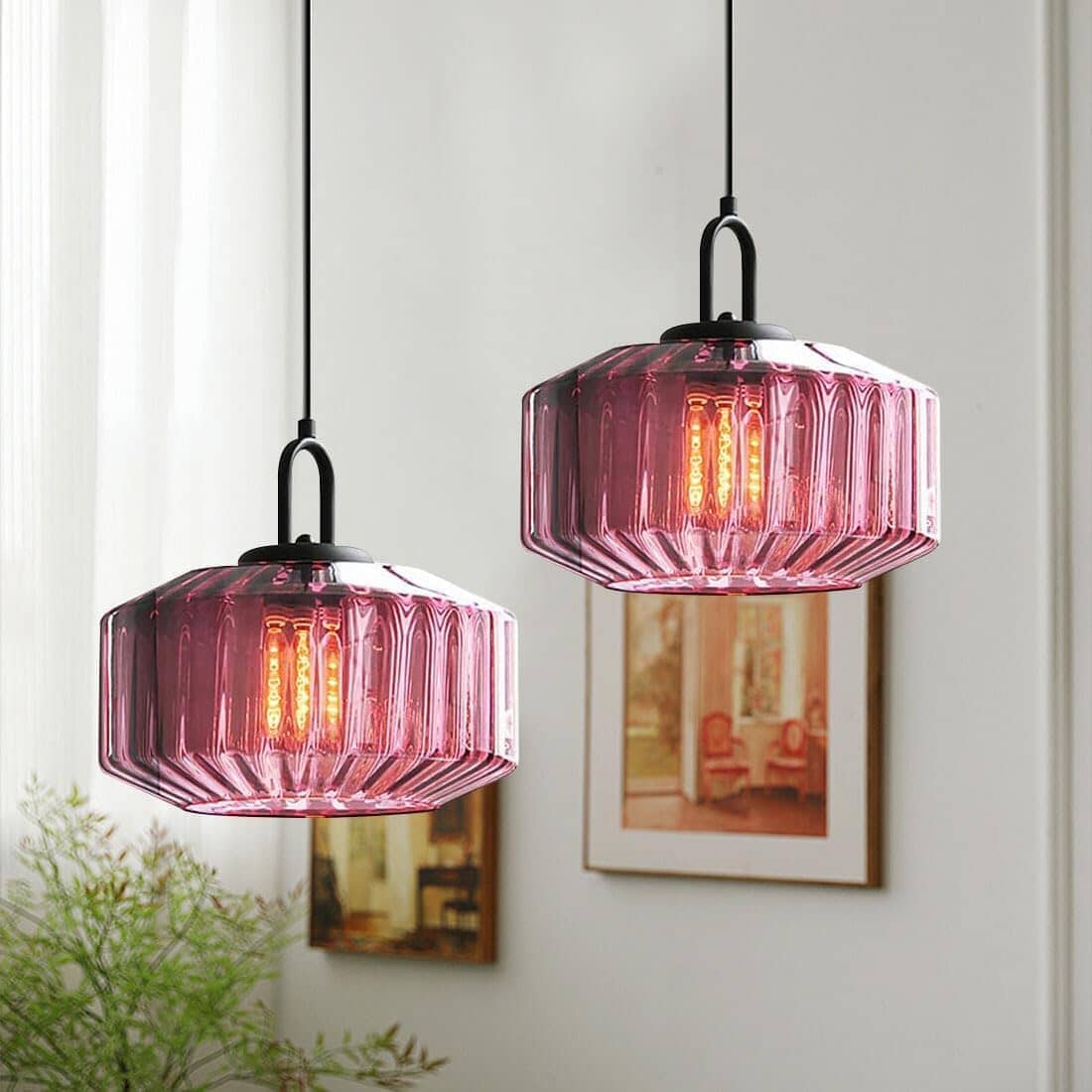 Lightsin Contemporary Minimalist Artistic Purple Glass Pendant Light Lightsin UK 