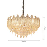 Lightsin Champagne Gold Crystal Leaf Chandelier Lightsin UK 