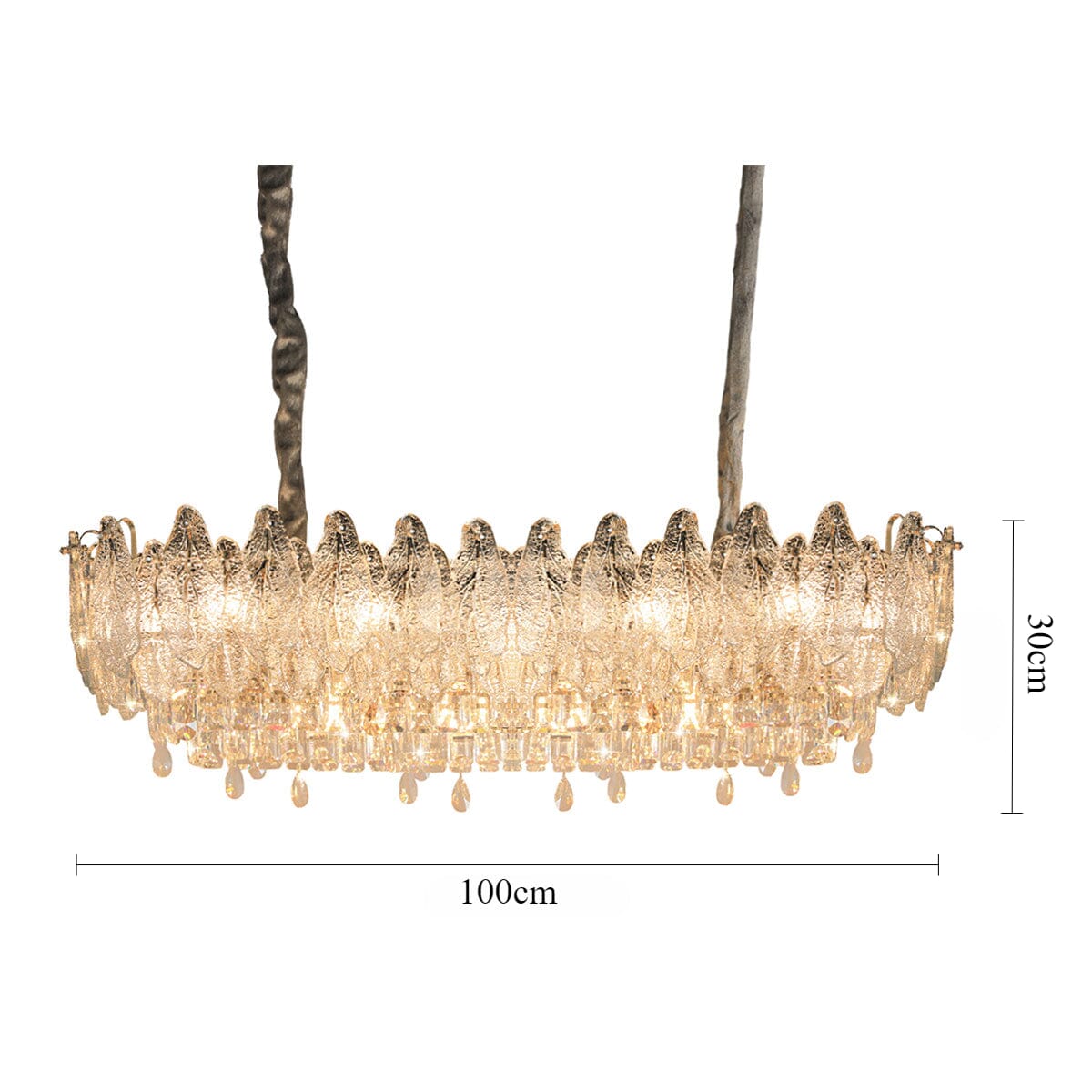 Lightsin Champagne Gold Crystal Leaf Chandelier Lightsin UK 