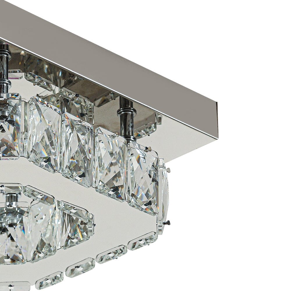 20cm Modern Square Crystal Ceiling Light Living and Home 