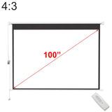 4:3 Wall Mount Electric Projector Screen for Home Theater Movie and Office Projector Screens Living and Home 