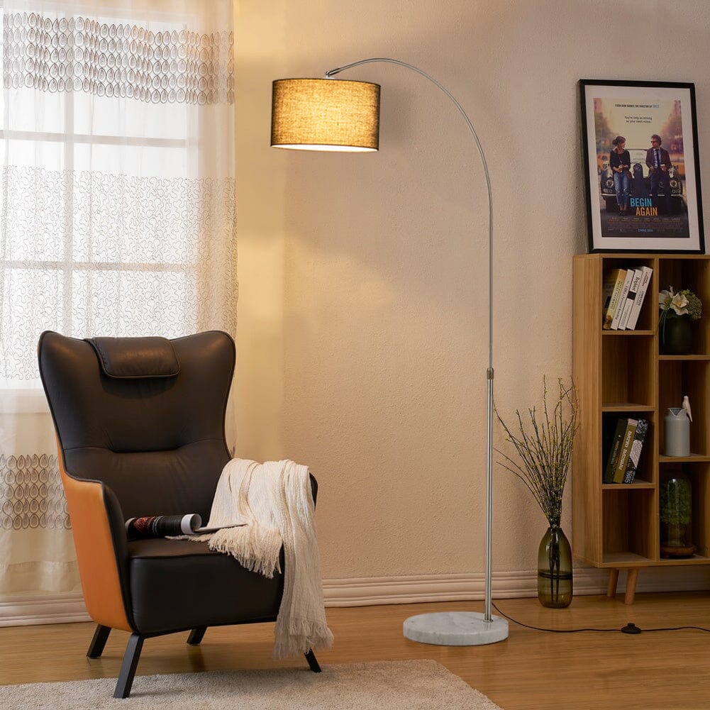 Arched Floor Lamp Marble Base with Shade Living and Home 