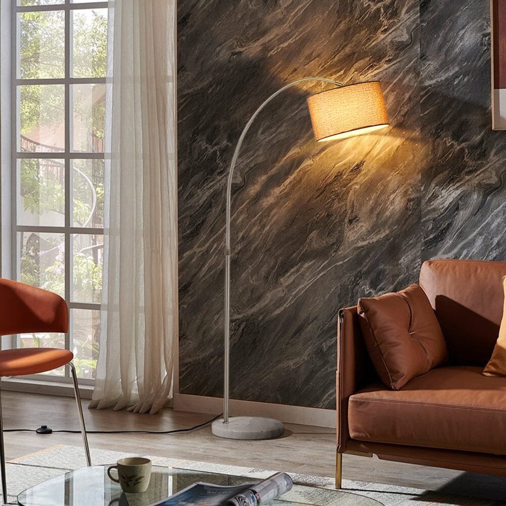 Arched Floor Lamp Marble Base with Shade Living and Home Gold 